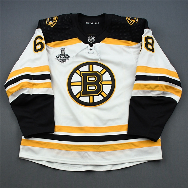 Studnicka, Jack<br>White Stanley Cup Final Set 1 - Game-Issued (GI)<br>Boston Bruins 2018-19<br>#68 Size: 56