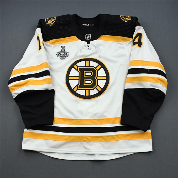 Wagner, Chris<br>White Stanley Cup Final Set 1 - Game-Issued (GI)<br>Boston Bruins 2018-19<br>#14 Size: 56