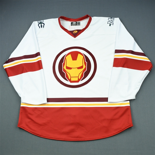 Blank<br>White - Iron Man Jersey w/Socks - Game-Issued<br> 2018-19<br># Size: 56