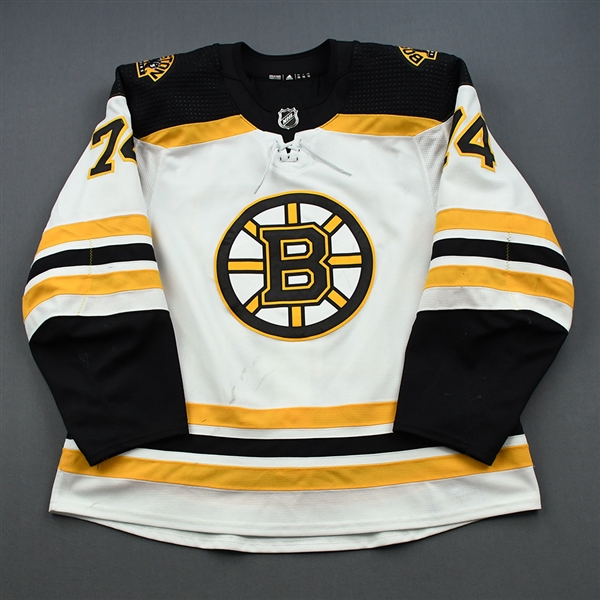 DeBrusk, Jake<br>White Set 3 / Playoffs<br>Boston Bruins 2018-19<br>#74 Size: 56