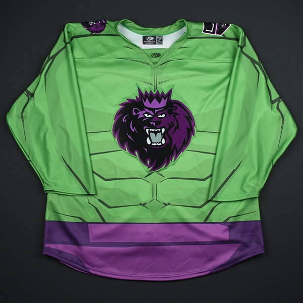 BLANK (No Name Or Number)<br>MARVEL Hulk (Game-Issued) - January 20, 2018 vs. Jacksonville Icemen<br>Manchester Monarchs 2017-18<br>Size: 54