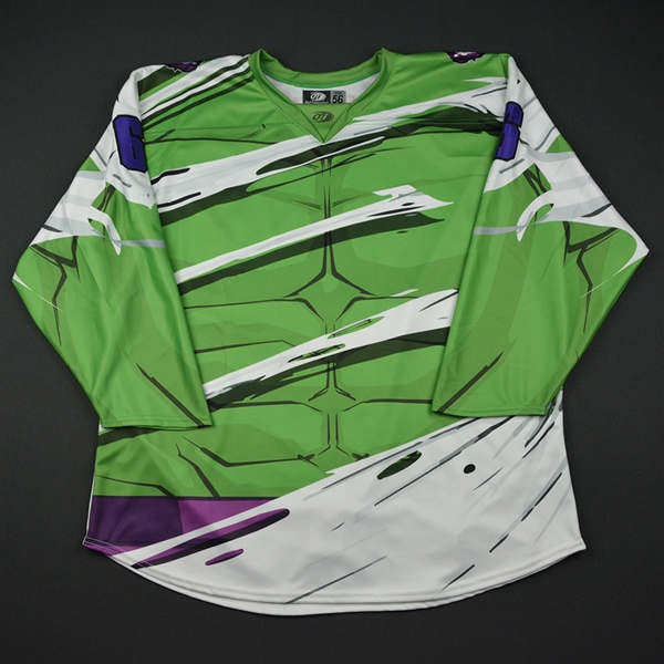 Blank<br>Green - Hulk Jersey - Game-Issued<br>Reading Royals 2017-18<br>6 Size: 56