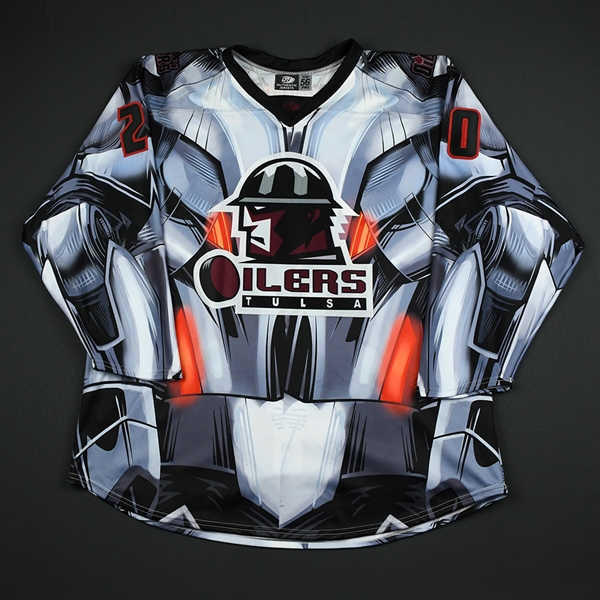 Selman, Justin<br>MARVEL Ultron (Game-Issued) - February 9, 2018 @ Cincinnati Cyclones (Autographed)<br>Tulsa Oilers 2017-18<br>#20 Size: 56