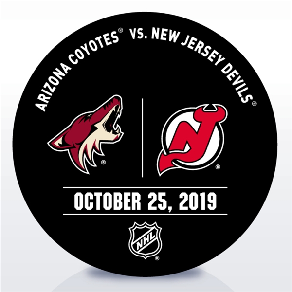 New Jersey Devils Warmup Puck<br>October 25, 2019 vs. Arizona Coyotes<br>New Jersey Devils 2019-20<br>