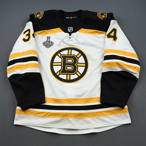 Carey, Paul *<br>White Stanley Cup Final Set 2 - Game-Issued (GI)<br>Boston Bruins 2018-19<br>#34 Size: 56