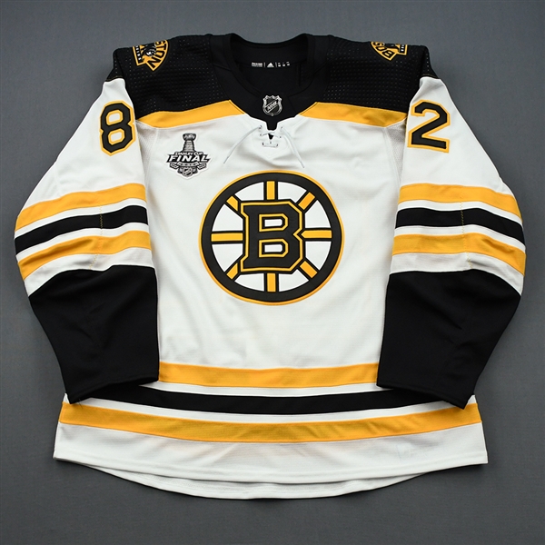 Frederic, Trent *<br>White Stanley Cup Final Set 2 - Game-Issued (GI)<br>Boston Bruins 2018-19<br>#82 Size: 56