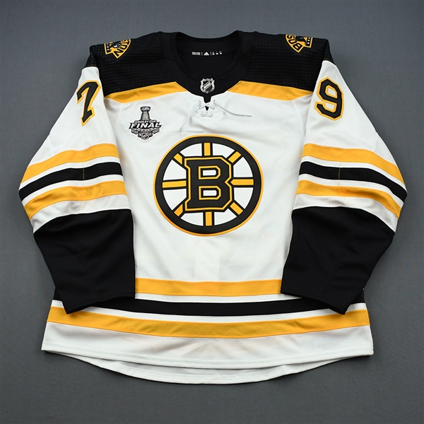 Lauzon, Jeremy *<br>White Stanley Cup Final Set 2 - Game-Issued (GI)<br>Boston Bruins 2018-19<br>#79 Size: 56
