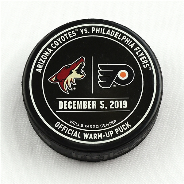 Philadelphia Flyers Warmup Puck<br>December 5, 2019 vs Arizona Coyotes<br>Philadelphia Flyers 2019-20<br> 
