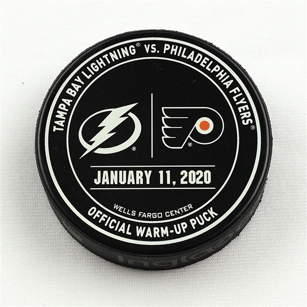 Philadelphia Flyers Warmup Puck<br>January 11, 2020 vs Tampa Bay Lightning<br>Philadelphia Flyers 2019-20<br> 