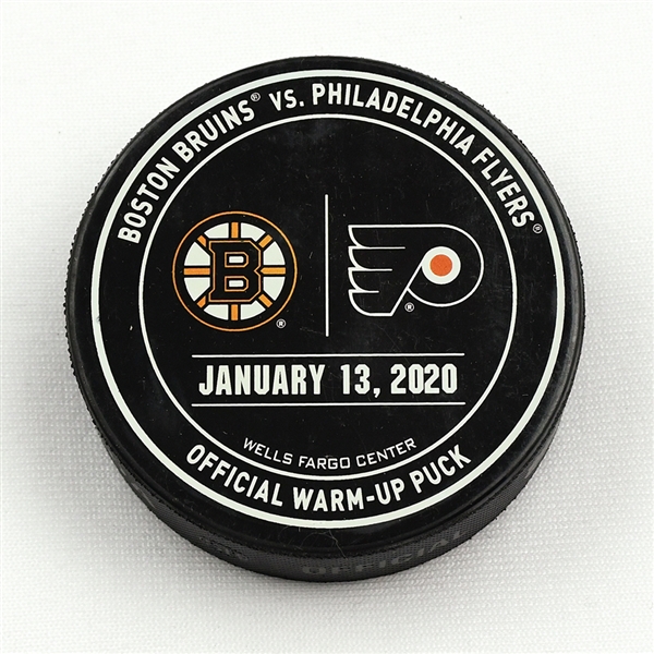 Philadelphia Flyers Warmup Puck<br>January 13, 2020 vs Boston Bruins<br>Philadelphia Flyers 2019-20<br> 