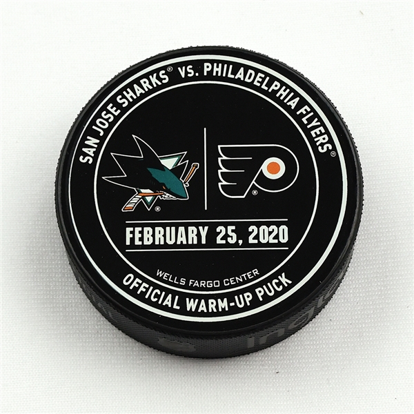 Philadelphia Flyers Warmup Puck<br>February 25, 2020 vs San Jose Sharks<br>Philadelphia Flyers 2019-20<br> 