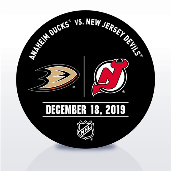 New Jersey Devils Warmup Puck<br>December 18, 2019 vs. Anaheim Ducks<br>New Jersey Devils 2019-20<br>
