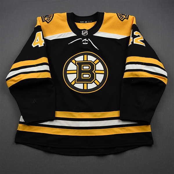 Backes, David<br>Black Set 1 (A removed)<br>Boston Bruins 2019-20<br>#42 Size: 56