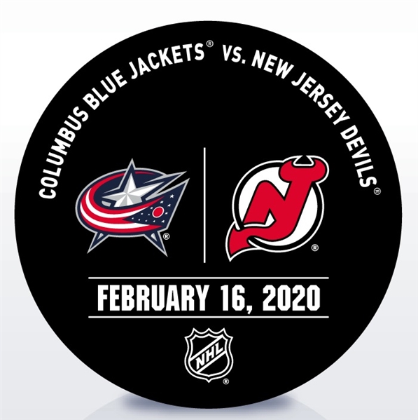New Jersey Devils Warmup Puck<br>February 16, 2020 vs. Columbus Blue Jackets<br>New Jersey Devils 2019-20<br>
