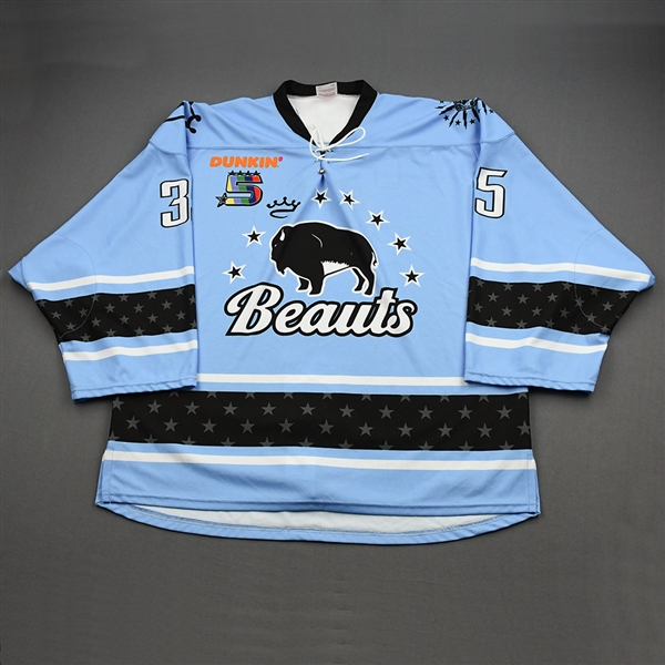 NNOB (No Name on Back)<br>Blue Set 1 (Game-Issued)<br>Buffalo Beauts 2019-20<br>#35 Size: Goalie