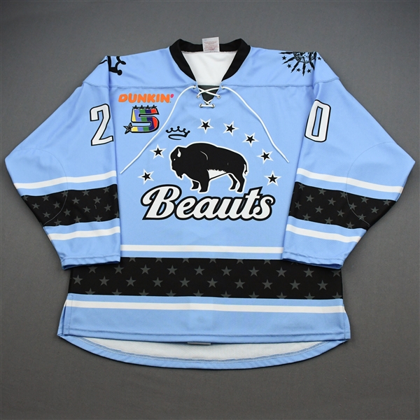 NNOB (No Name on Back)<br>Blue Set 1 (Game-Issued)<br>Buffalo Beauts 2019-20<br>#20 Size: LG