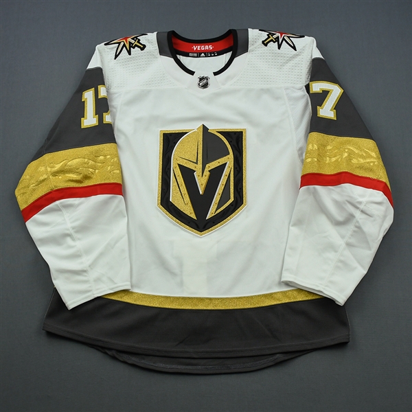 Gusev, Nikita<br>White Stanley Cup Playoffs - Game-Issued (GI)<br>Vegas Golden Knights 2018-19<br>#17 Size: 54