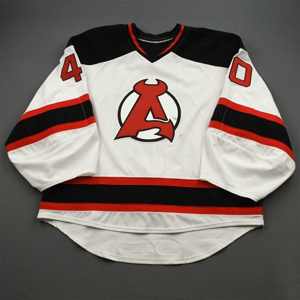 Anderson, J.P. *<br>White - Back-Up Only<br>Albany Devils 2016-17<br>#40 Size: 58G