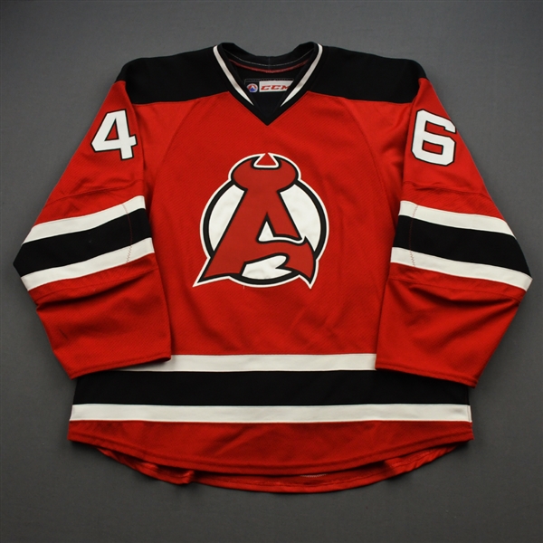 Cangelosi, Austin *<br>Red - Autographed<br>Albany Devils 2016-17<br>#46 Size: 54