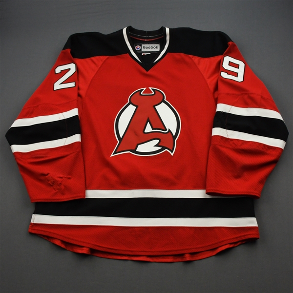 Hrabarenka, Raman *<br>Red<br>Albany Devils 2015-16<br>#29 Size: 58