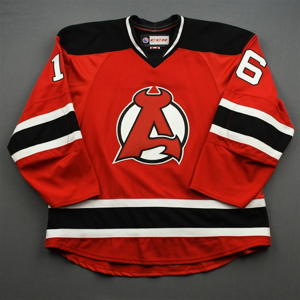 Sexton, Ben *<br>Red - Autographed<br>Albany Devils 2016-17<br>#16 Size: 56