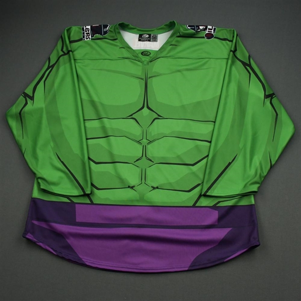 Blank - Name On Back Removed<br>MARVEL Hulk (Game-Issued) - January 18, 2020 @ Idaho Steelheads<br>Tulsa Oilers 2019-20<br>#20 Size: 56