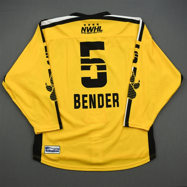 Bender, Lexi<br>Yellow Set 1B / Playoffs w/A<br>Boston Pride 2019-20<br>#5 Size: LG