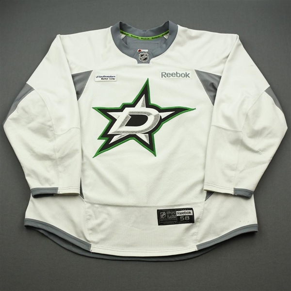 Bystrom, Ludwig<br>White Practice Jersey w/ UT Southwestern Medical Center Patch - CLEARANCE<br>Dallas Stars <br>#36 Size: 58