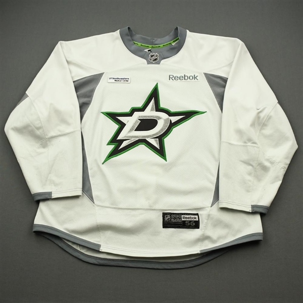Caamano, Nick<br>White Practice Jersey w/ UT Southwestern Medical Center Patch - CLEARANCE<br>Dallas Stars <br>#61 Size: 56