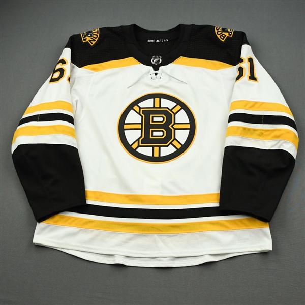 Asselin, Samuel<br>White Set 1 - Game-Issued (GI)<br>Boston Bruins 2019-20<br>#61 Size: 56