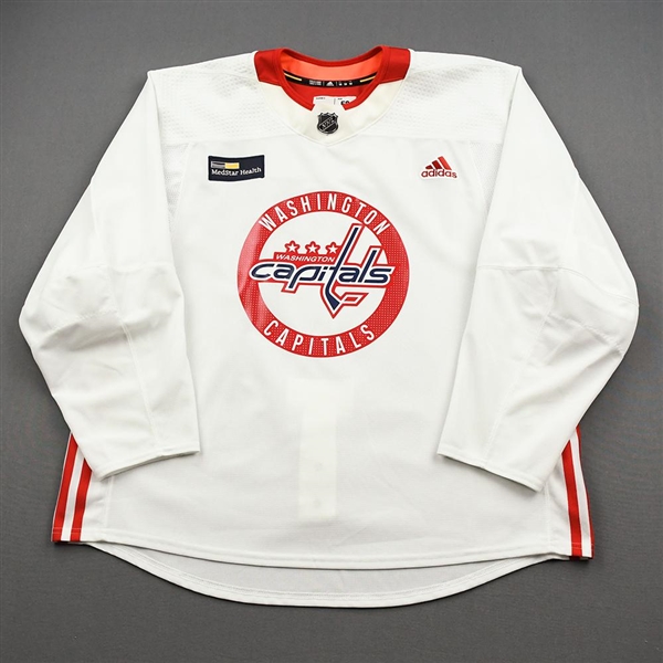 Beagle, Jay<br>White Practice Jersey w/ MedStar Health Patch - CLEARANCE<br>Washington Capitals <br>#83 Size: 58