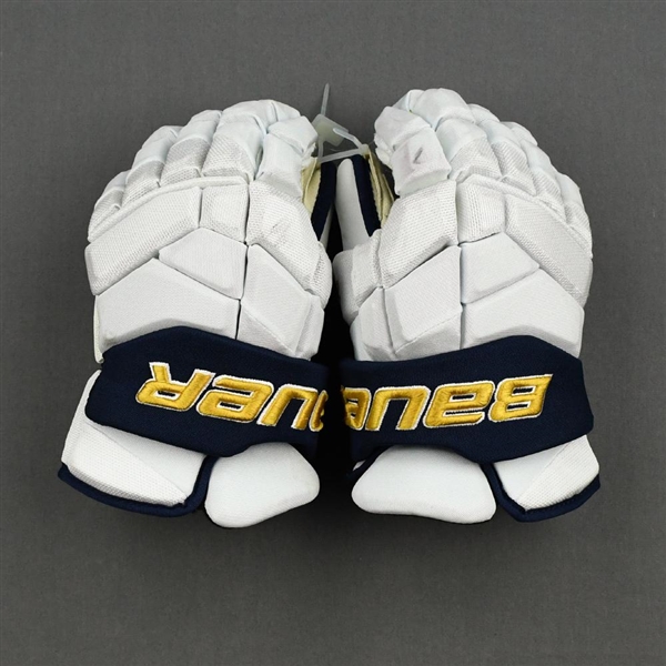 Eichel, Jack *<br>White, 50th Anniversary Style Bauer Supreme 2S Pro Gloves - Photo-Matched to 4 Games<br>Buffalo Sabres 2019-20<br>#9 Size: 14"