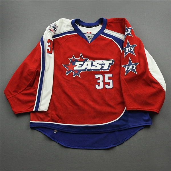 Lundqvist, Henrik *<br>Red - Eastern Conference All-Star (1/25/09 Period 3)<br>NHL All-Star 2008-09<br>#35 Size: 58G