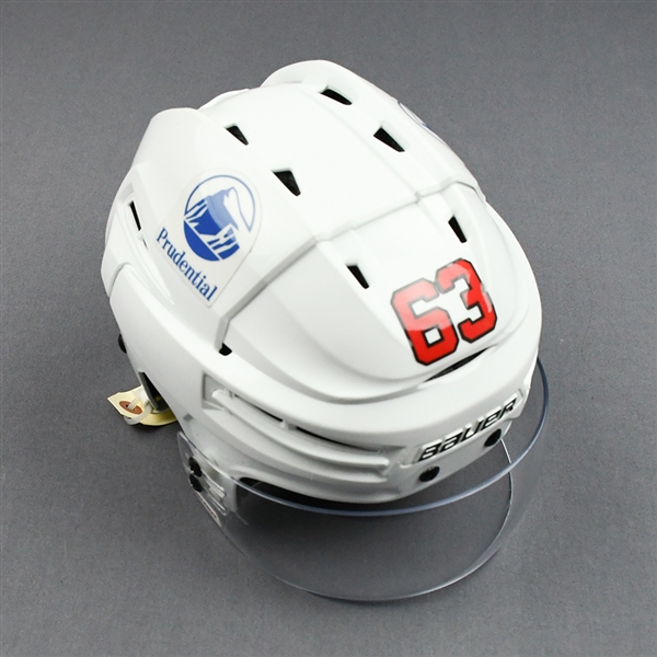 Bratt, Jesper<br>White, Bauer Helmet w/ Bauer Shield<br>New Jersey Devils 2020-21<br>#63 Size: Medium