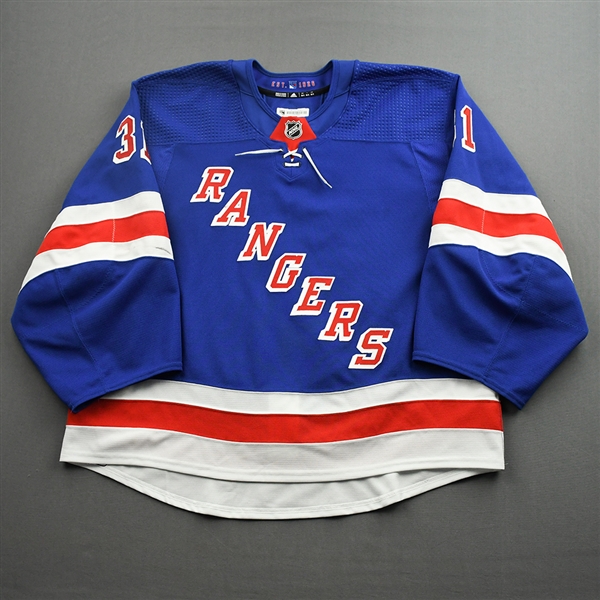 Shesterkin, Igor *<br>Blue - Stanley Cup Playoffs Debut - Photo-Matched<br>New York Rangers 2019-20<br>#31 Size: 58G