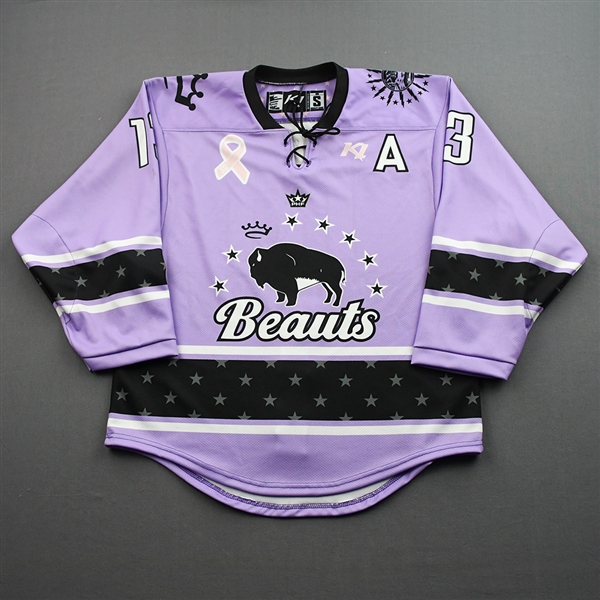 Kremer, Dominique<br>Hockey Fights Cancer w/A - Worn February 12, 2022 - Autographed<br>Buffalo Beauts 2021-22<br>13Size: SM