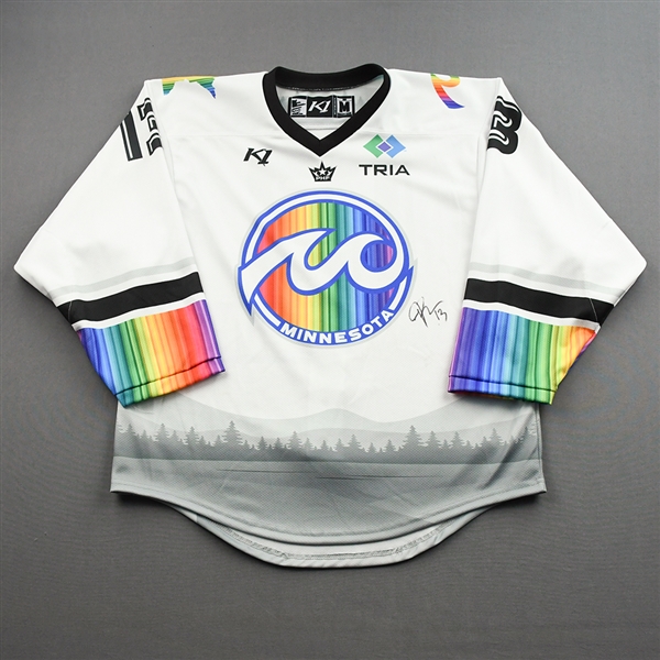 Brykaliuk, Ashleigh<br>Pride Night - Worn February 19, 2022 - Autographed<br>Minnesota Whitecaps 2021-22<br>#13 Size: MD