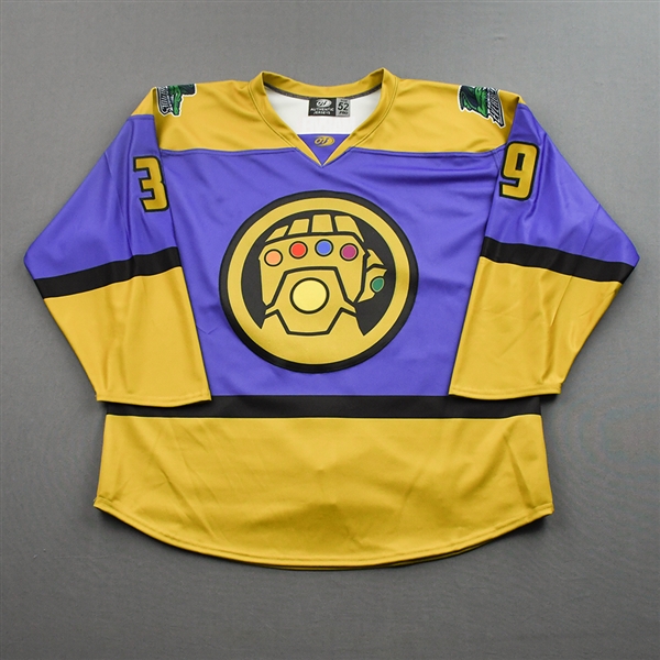 Hausinger, Christian<br>MARVEL Thanos (Game-Issued) - February 4, 2022 @ Orlando Solar Bears (Autographed)<br>Florida Everblades 2021-22<br>#39 Size: 52