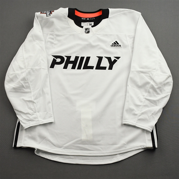 adidas<br>White - Stadium Series Practice Jersey - Game-Issued (GI) - CLEARANCE<br>Philadelphia Flyers 2018-19<br> Size: 58
