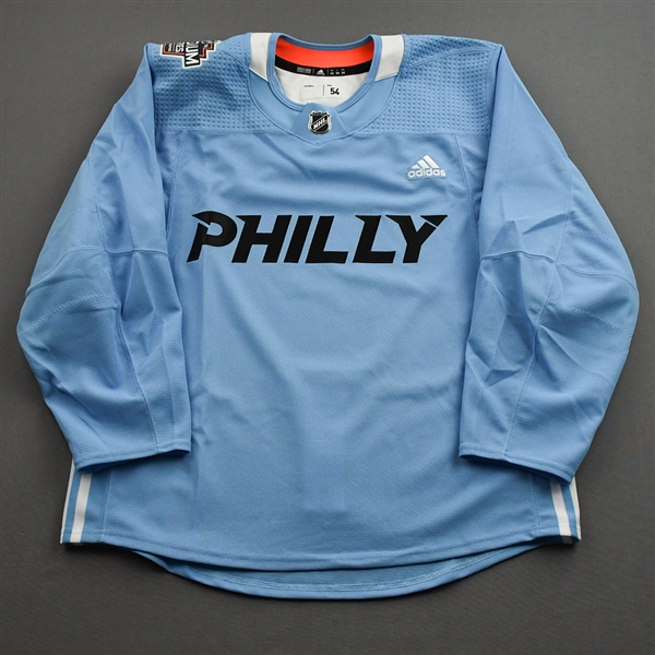 adidas<br>Light Blue - Stadium Series Practice Jersey - Game-Issued (GI) - CLEARANCE<br>Philadelphia Flyers 2018-19<br> Size: 54