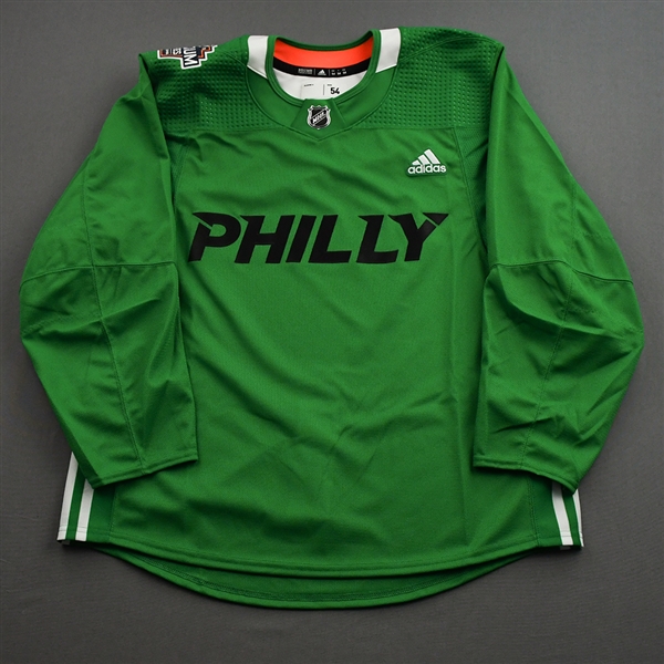 adidas<br>Green - Stadium Series Practice Jersey - Game-Issued (GI) - CLEARANCE<br>Philadelphia Flyers 2018-19<br> Size: 54