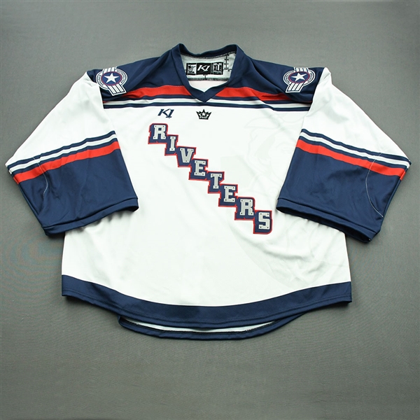 Blank, No Name Or Number<br>White - CLEARANCE<br>Metropolitan Riveters 2021-22<br># Size: XL Goalie