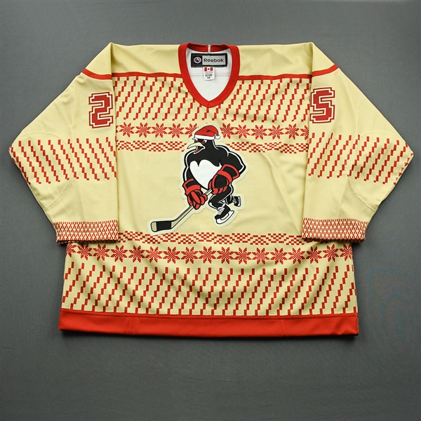 Tangradi, Eric *<br>Christmas - Autographed - Game-Issued (GI)<br>Wilkes-Barre/Scranton Penguins 2011-12<br>#25 Size: 58
