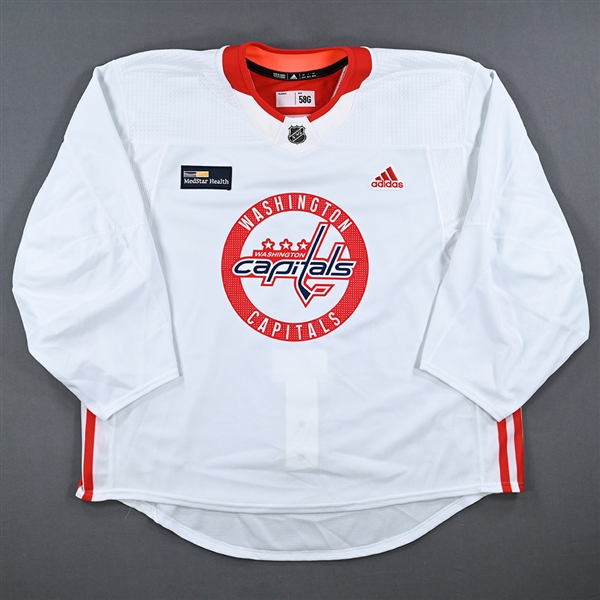 Bednard, Ryan<br>White Practice Jersey w/ MedStar Health Patch - CLEARANCE<br>Washington Capitals <br>#78Size: 58G