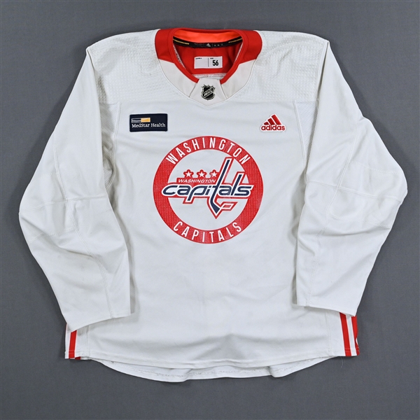 adidas<br>White Practice Jersey w/ MedStar Health Patch<br>Washington Capitals 2021-22<br> Size: 56