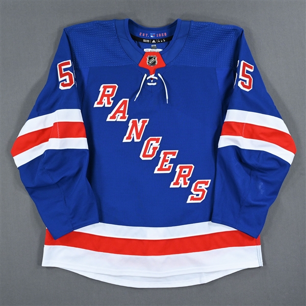Lindgren, Ryan *<br>Blue Set 3 - NHL Debut<br>New York Rangers 2018-19<br>#55 Size: 56