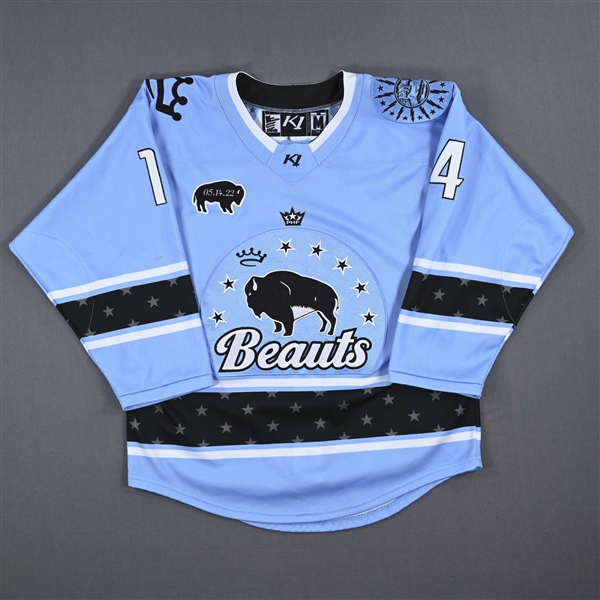 Attea, Allison<br>Blue Set 1 w/ May 14 Patch - 1st PHF Goal<br>Buffalo Beauts 2022-23<br>#14 Size: MD