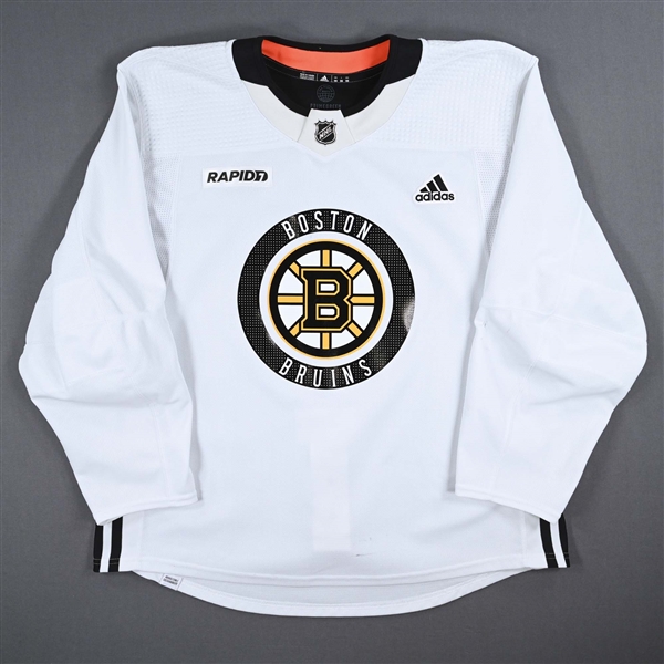 adidas<br>White Practice Jersey w/ Rapid7 Patch <br>Boston Bruins 2022-23<br># Size: 56