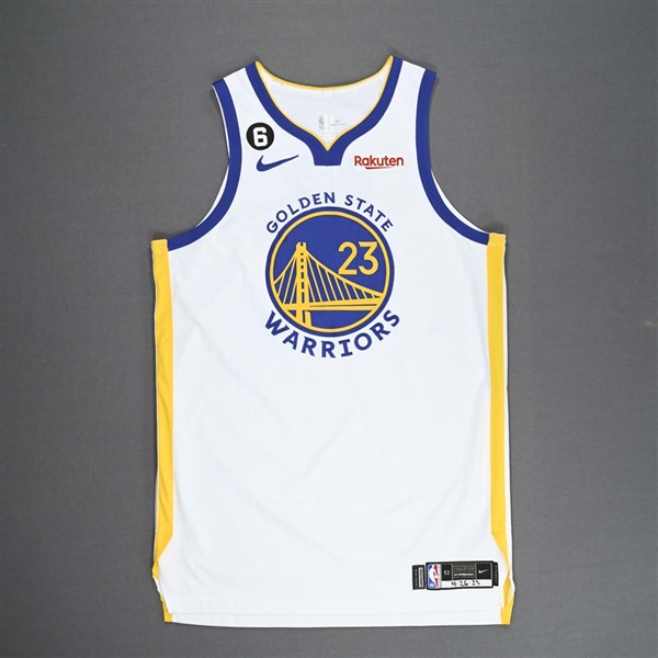 Green, Draymond<br>White Association Edition - 2023 NBA Playoffs - Western Conference First Round - Game 5 - Worn 4/26/2023<br>Golden State Warriors 2022-23<br>#23 Size: 52+4