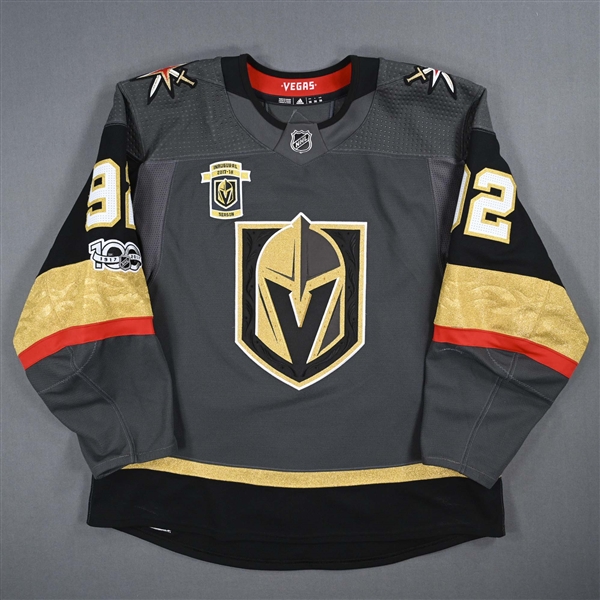 Nosek, Tomas *<br>Gray Set 1 w/ Inaugural Season & NHL Centennial Patches<br>Vegas Golden Knights 2017-18<br>#92 Size: 56
